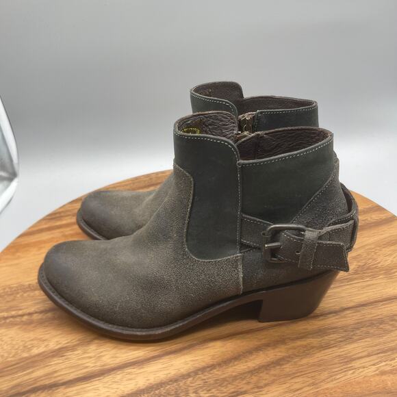 JB Dillion Booties Womens 7.5 B Leather Heeled Western Cowboy Ankle Buckle Boots - Picture 3 of 8